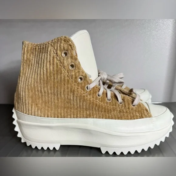Converse run star hike platform sneakers chunky platform Corduroy High-Top NWOT - Picture 2 of 8